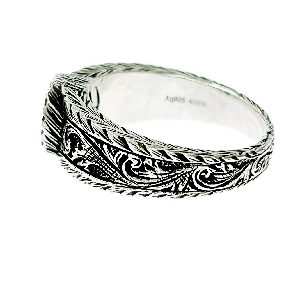 Gucci Silver Interlocking Gg Arabesque Ring - image 3